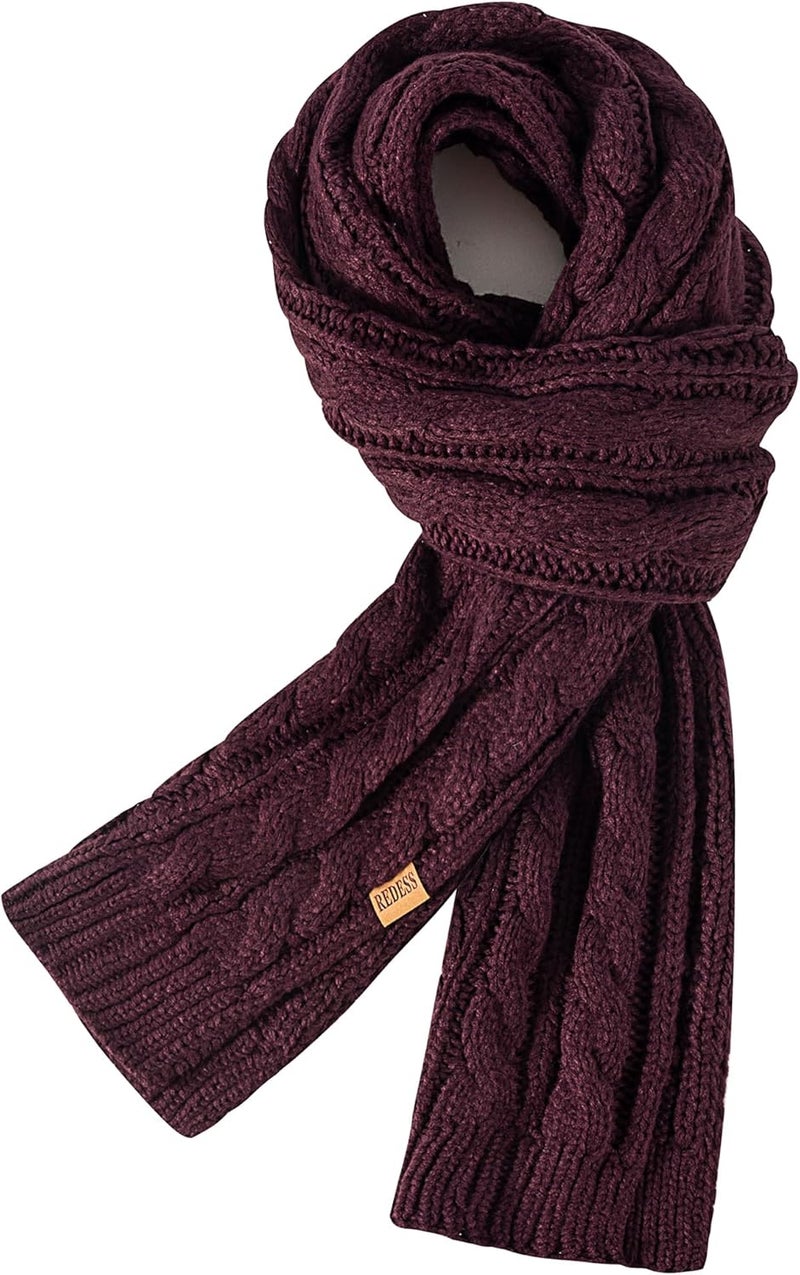 REDESS Women's Big Knit Scarf Winter Warm Long Wrap Cashmere Wool Thick Winter Large Chunky Scarf for Women - Image 1